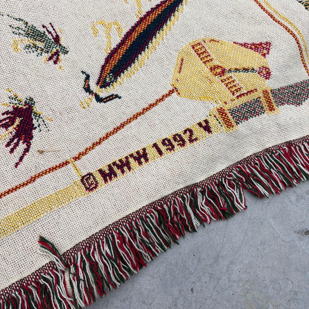 釣り　ルアー　マルチカバー　ソファカバー　ヴィンテージラグ　185x123