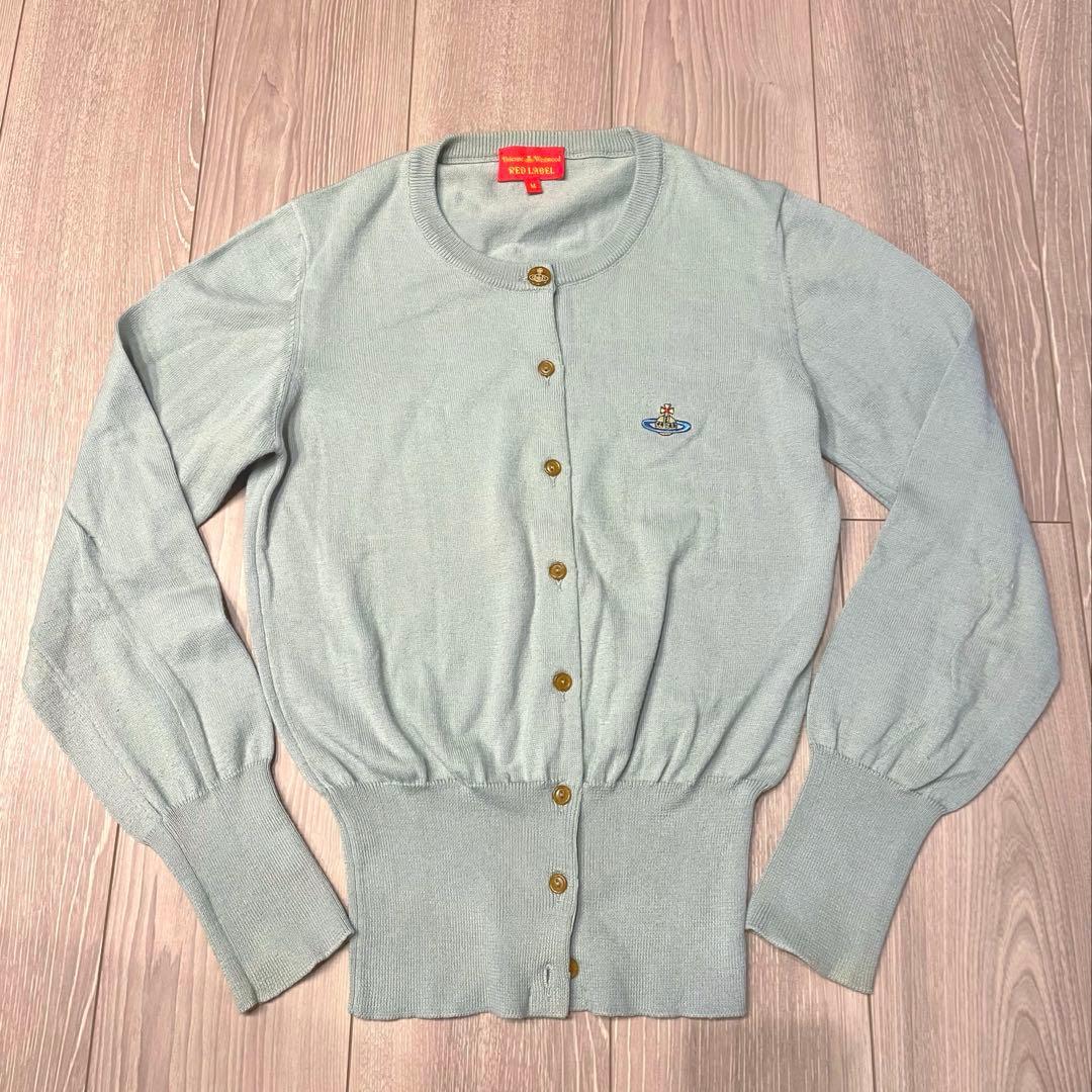 ヴィヴィアンウエストウッド レッドレーベル オーブ刺繍カーディガン ミント M