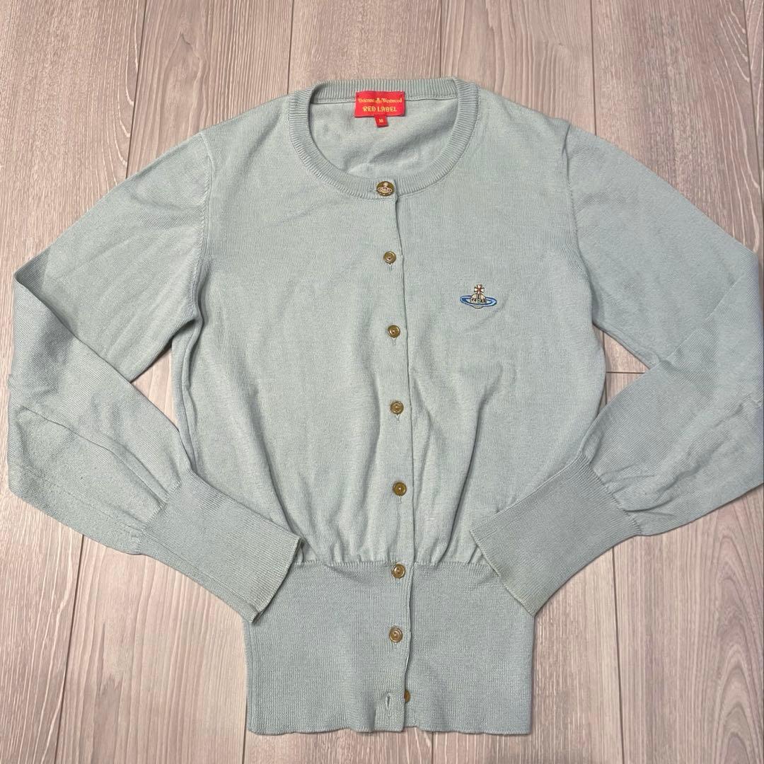 ヴィヴィアンウエストウッド レッドレーベル オーブ刺繍カーディガン ミント M