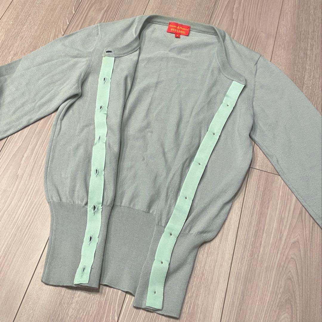 ヴィヴィアンウエストウッド レッドレーベル オーブ刺繍カーディガン ミント M