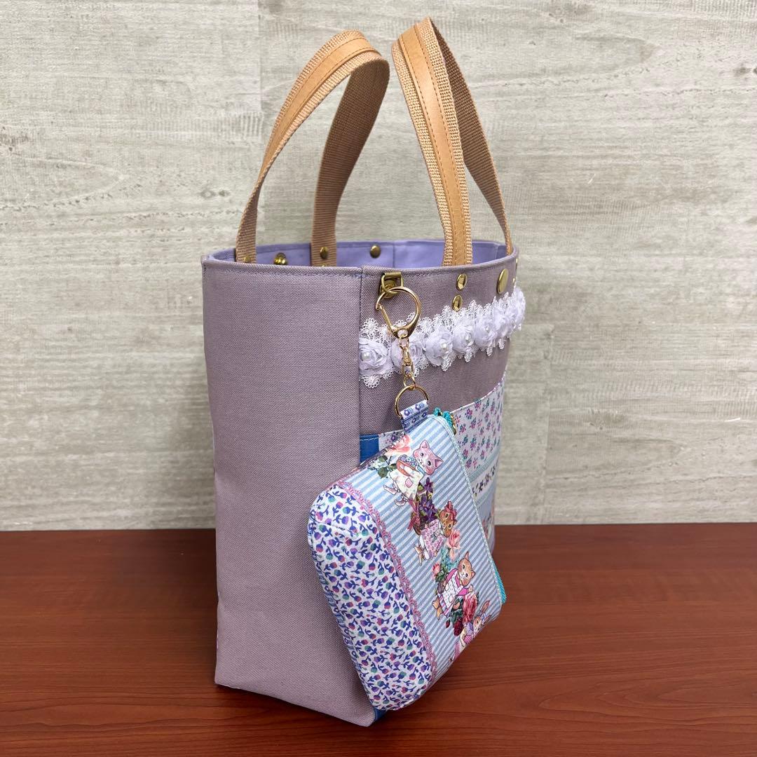 ジョリーフルール　新作マイリトルテイラー　正方形トート＆12㎝ポーチセット