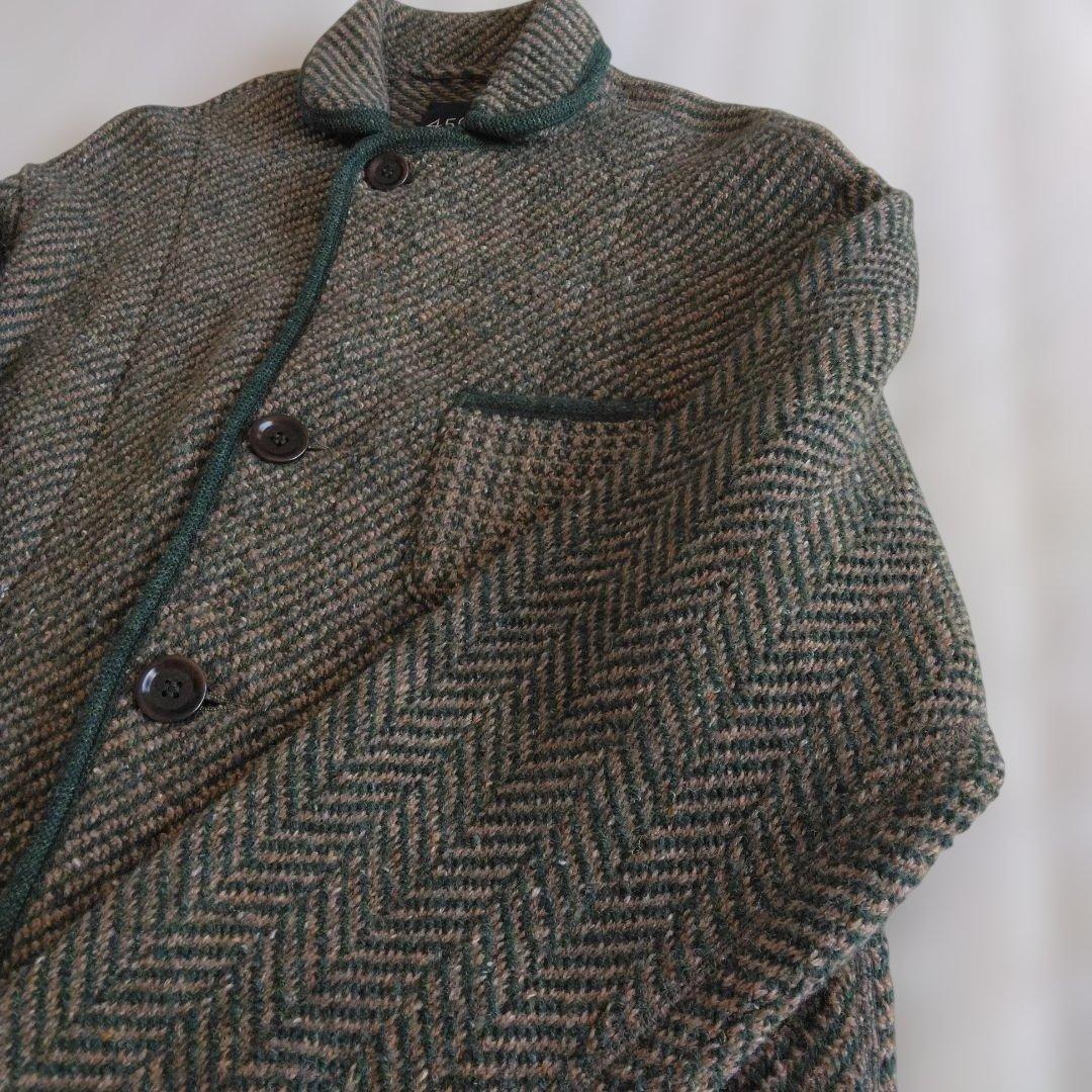 【45R】シェットランドツイードニットチロリアンジャケット　美品