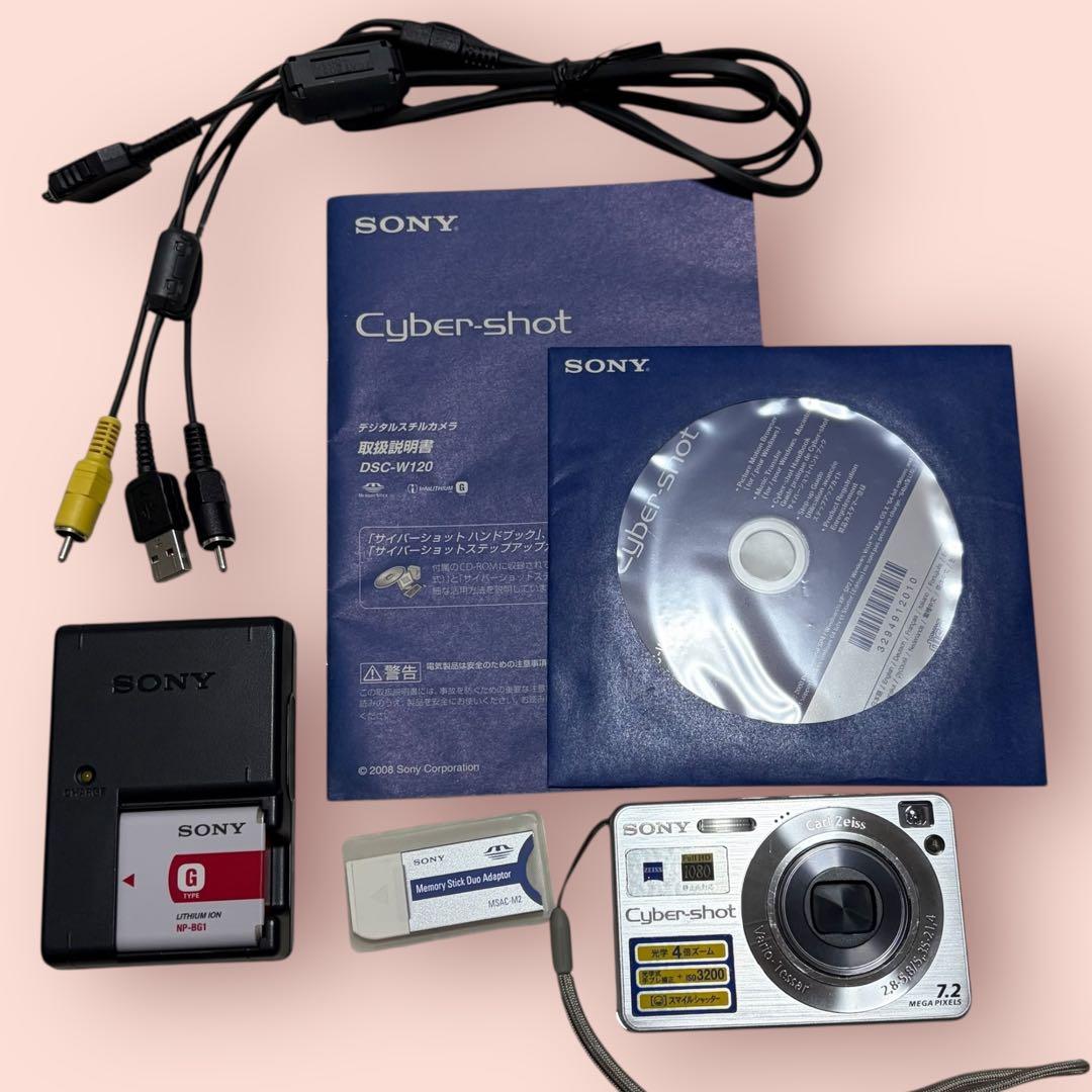 動作確認済　SONY Cyber-shot DSC-W120 バッテリー付属
