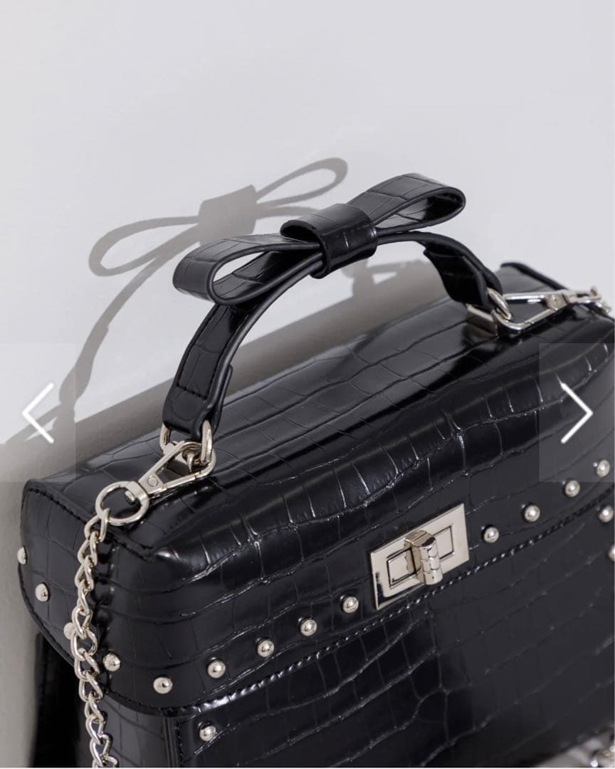 【新品未使用】pium‪‪❤︎‬リボンハンドルクロコバッグ