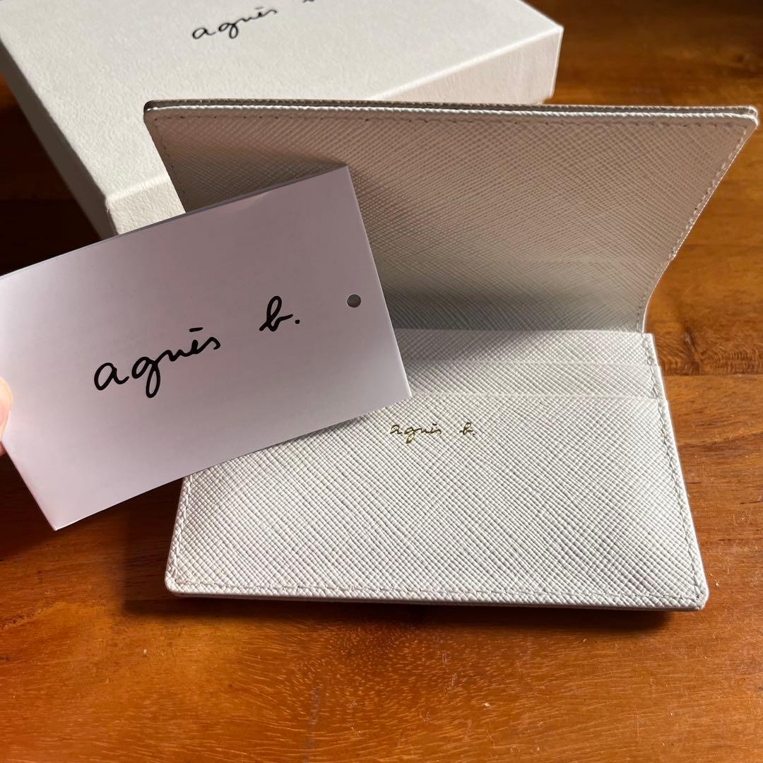 agnis b. ベージュ レザー 名刺入れ