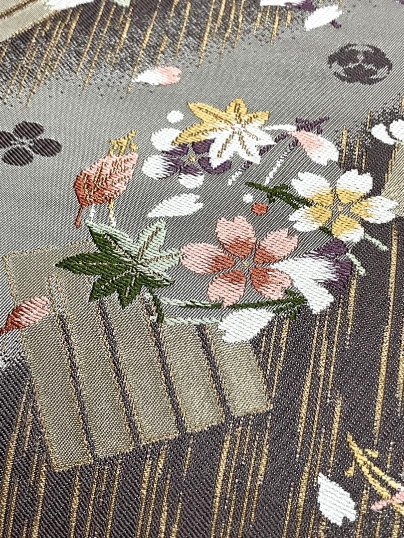 坂東三津五郎 袋帯 六通柄 正絹 源氏香 吹き寄せ 春秋 桜 未使用 イ6522