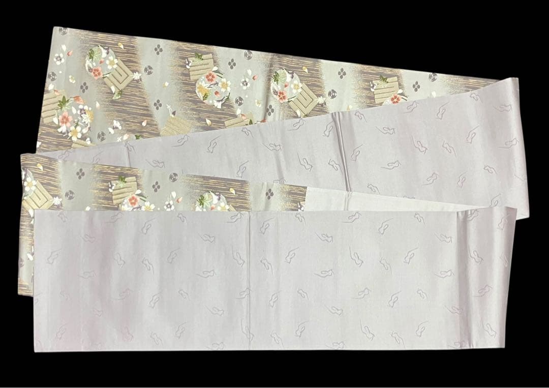 坂東三津五郎 袋帯 六通柄 正絹 源氏香 吹き寄せ 春秋 桜 未使用 イ6522