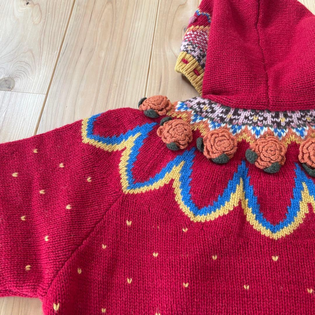 ス*ラ様 ★レア★古着PINK HOUSE ニット カーディガン フーディ立体バ