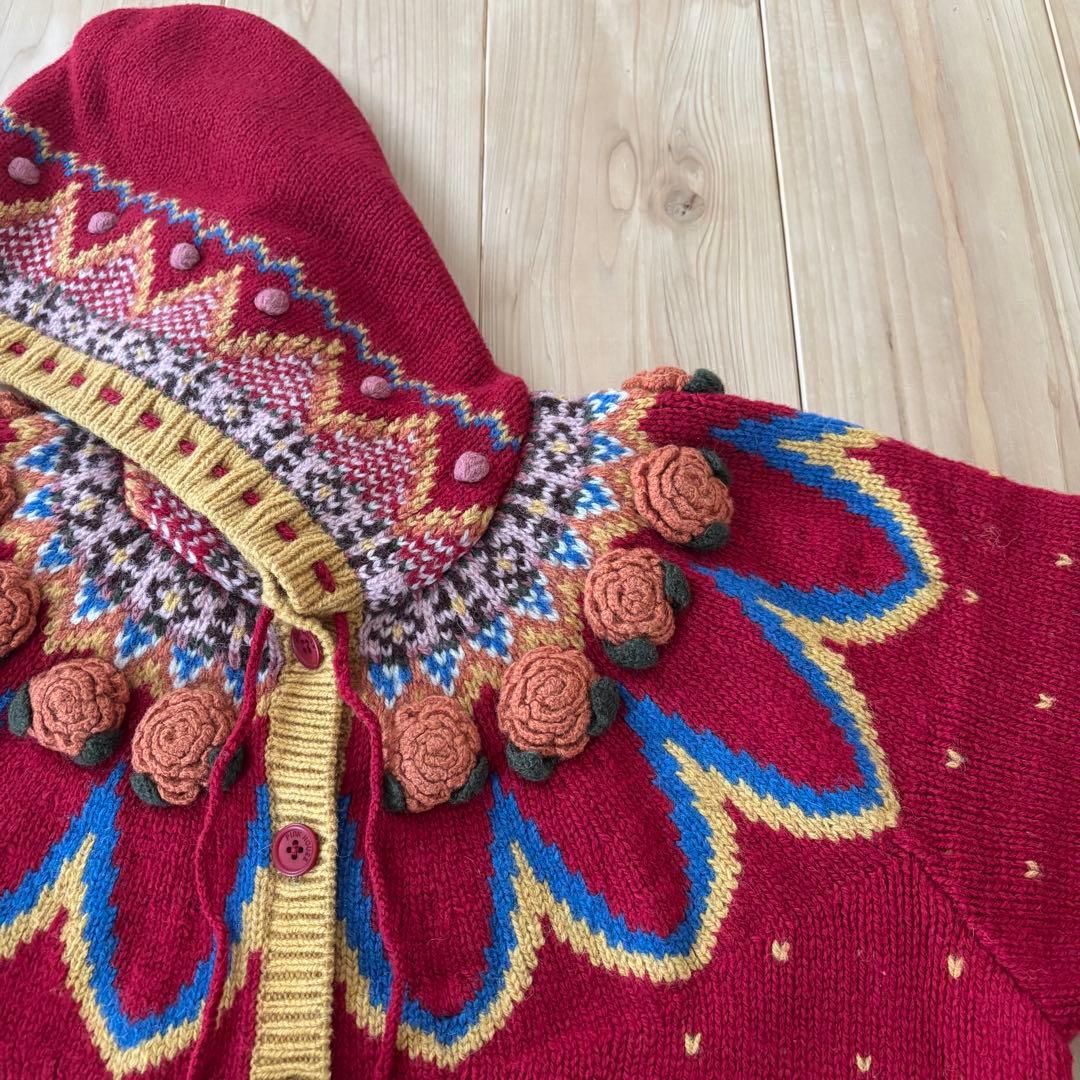 ス*ラ様 ★レア★古着PINK HOUSE ニット カーディガン フーディ立体バ