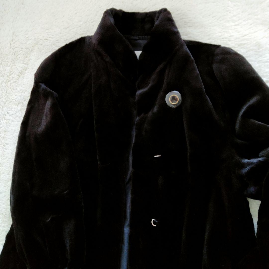 SAGAミンク/サガミンク　シェアードミンク　ファーロングコートブラック