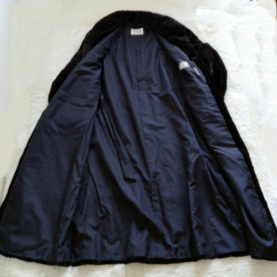 SAGAミンク/サガミンク　シェアードミンク　ファーロングコートブラック