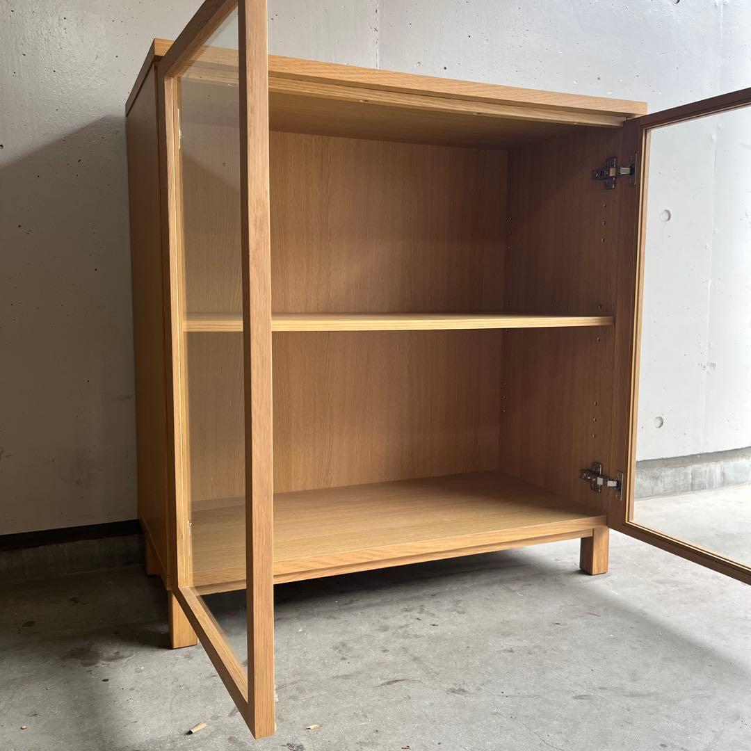 るる★無印 オーク材キャビネット・ガラス扉