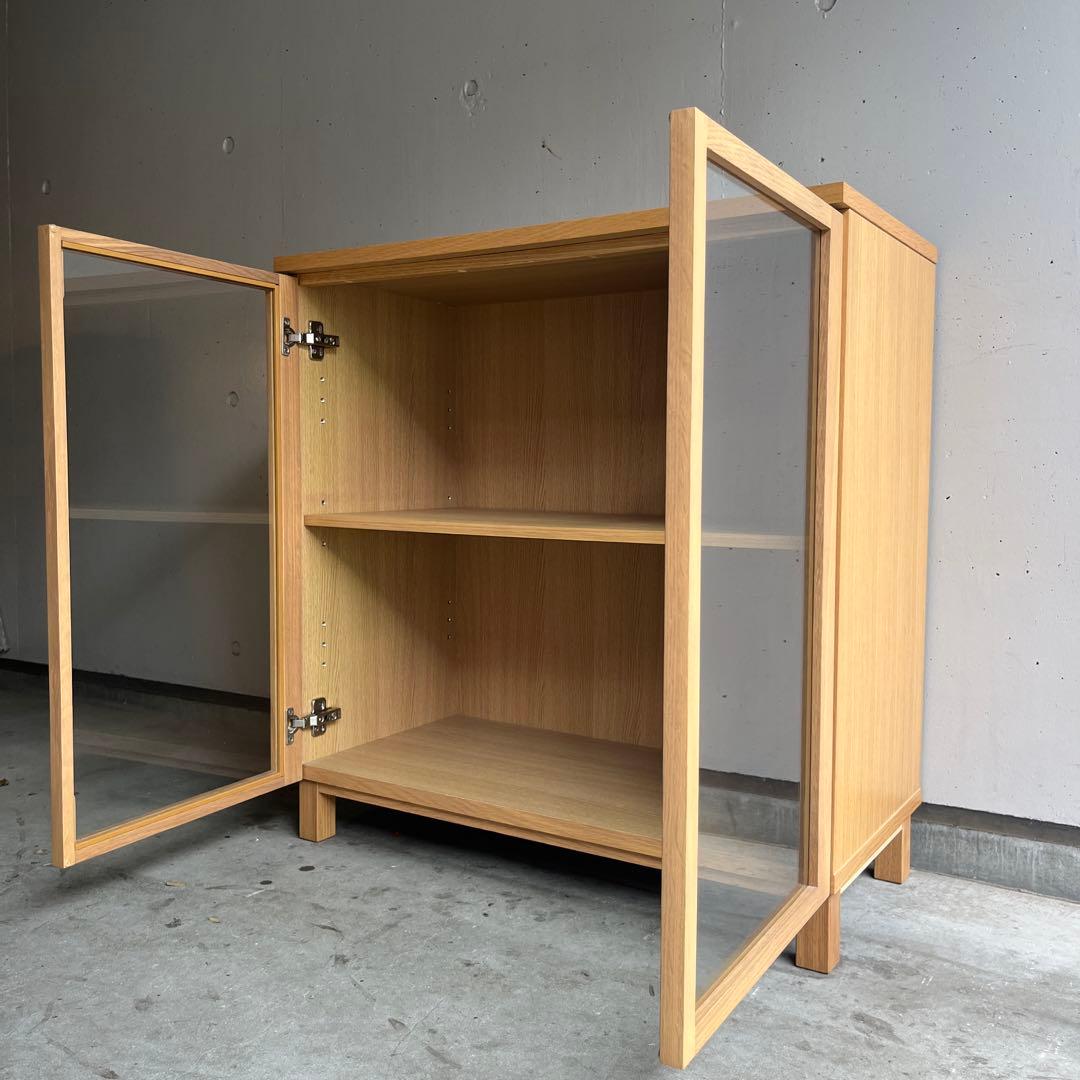 るる★無印 オーク材キャビネット・ガラス扉