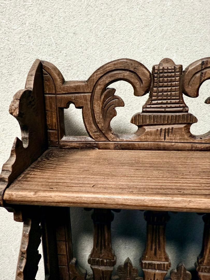 フランス　アンティーク　蚤の市　木棚　シェルフ　小棚　飾り棚