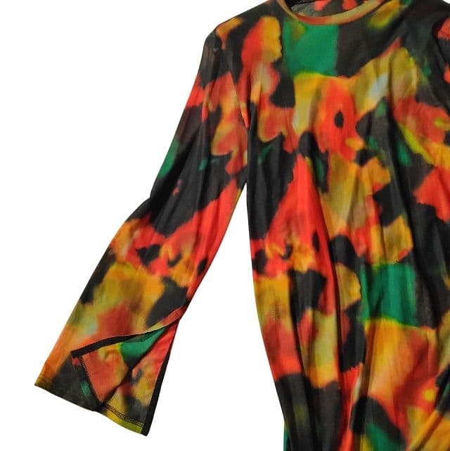 ファンダマイン 個性的 ロングワンピース タイダイ パワーネット ストレッチ