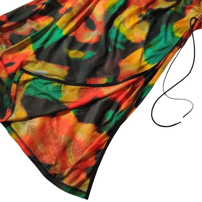 ファンダマイン 個性的 ロングワンピース タイダイ パワーネット ストレッチ