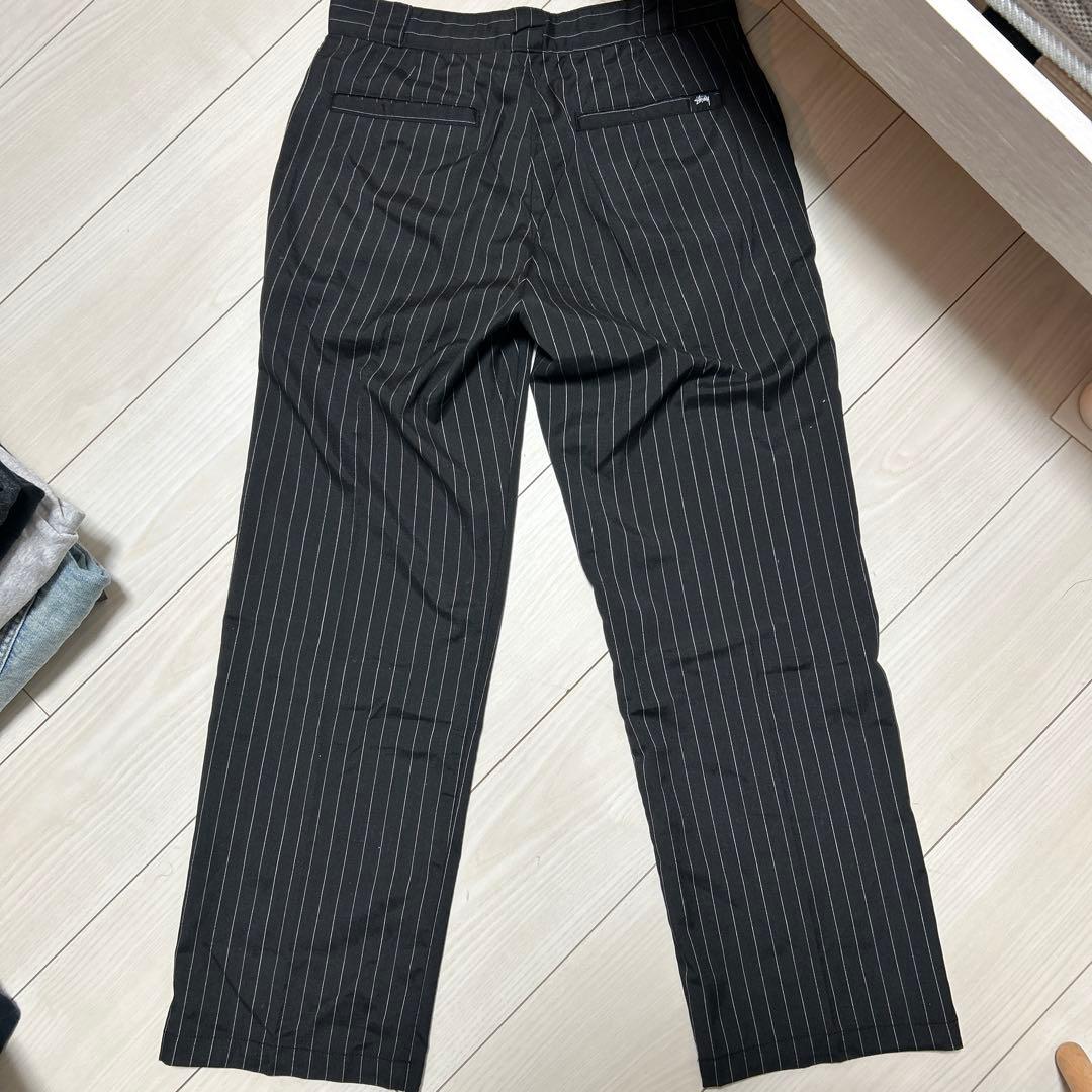 stussy　ステューシー ストライプスラックス　Sサイズ　グレー