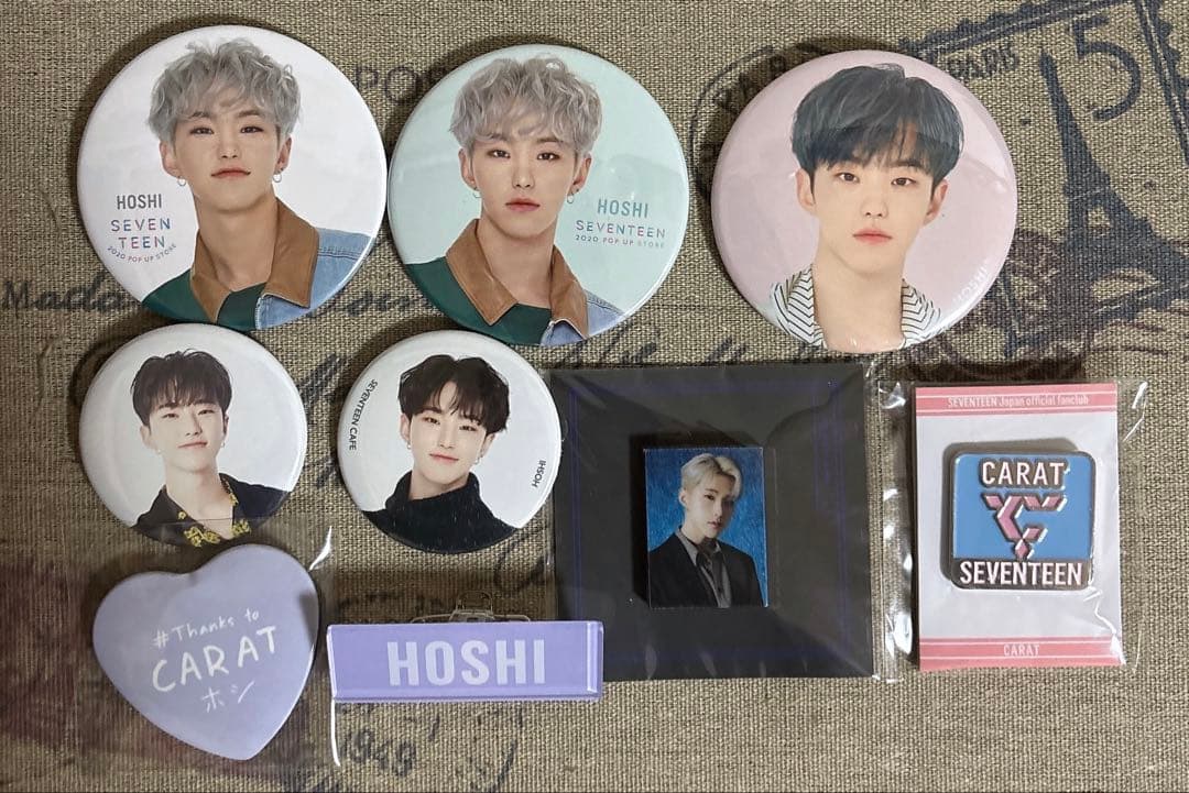 SEVENTEEN ジョシュア　ホシ　缶バッジ　トレカ　ラキドロ　うちわ　セット