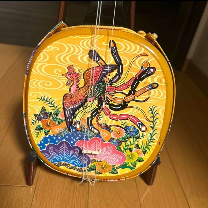 沖縄三線 鳳凰柄 木製 3弦