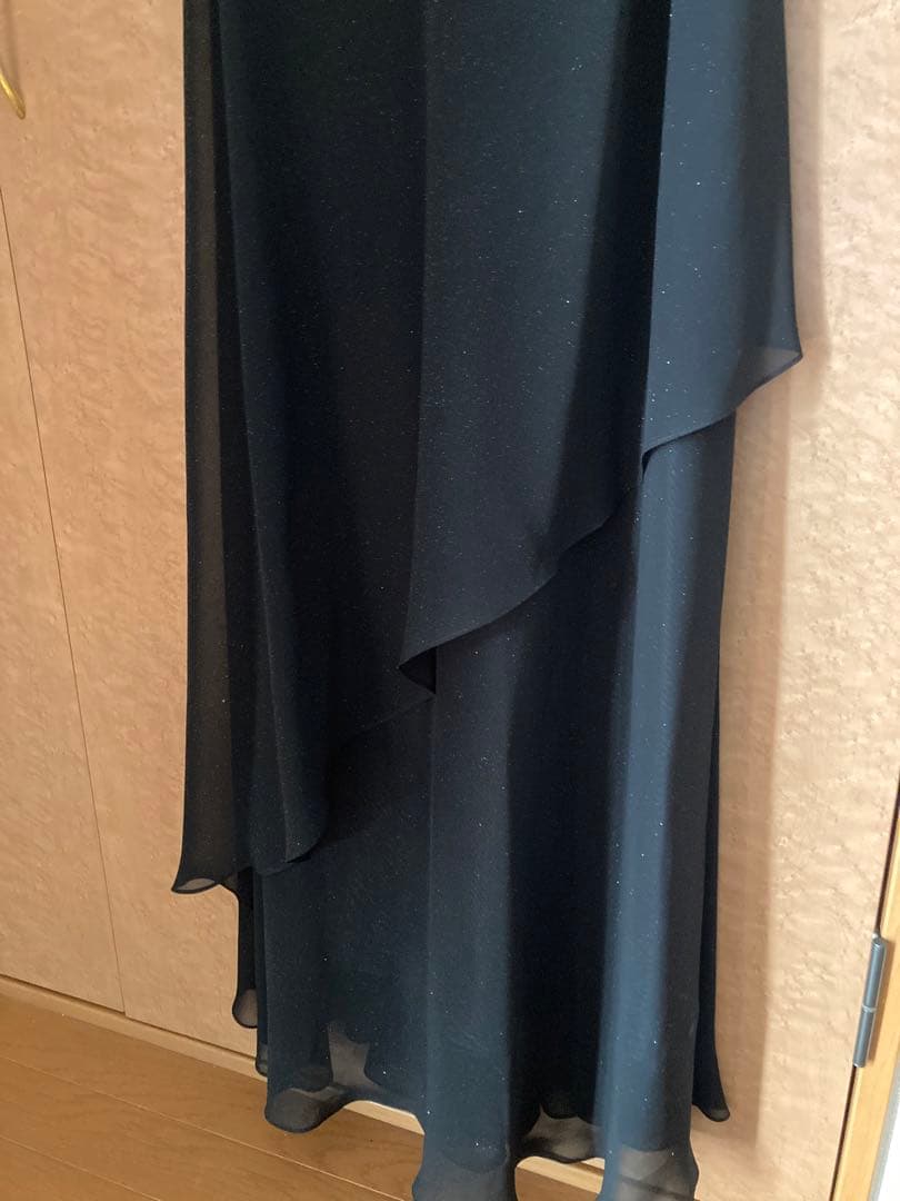 パーティードレス ロングドレス ブラック 黒 ラメ入り M 新品未使用