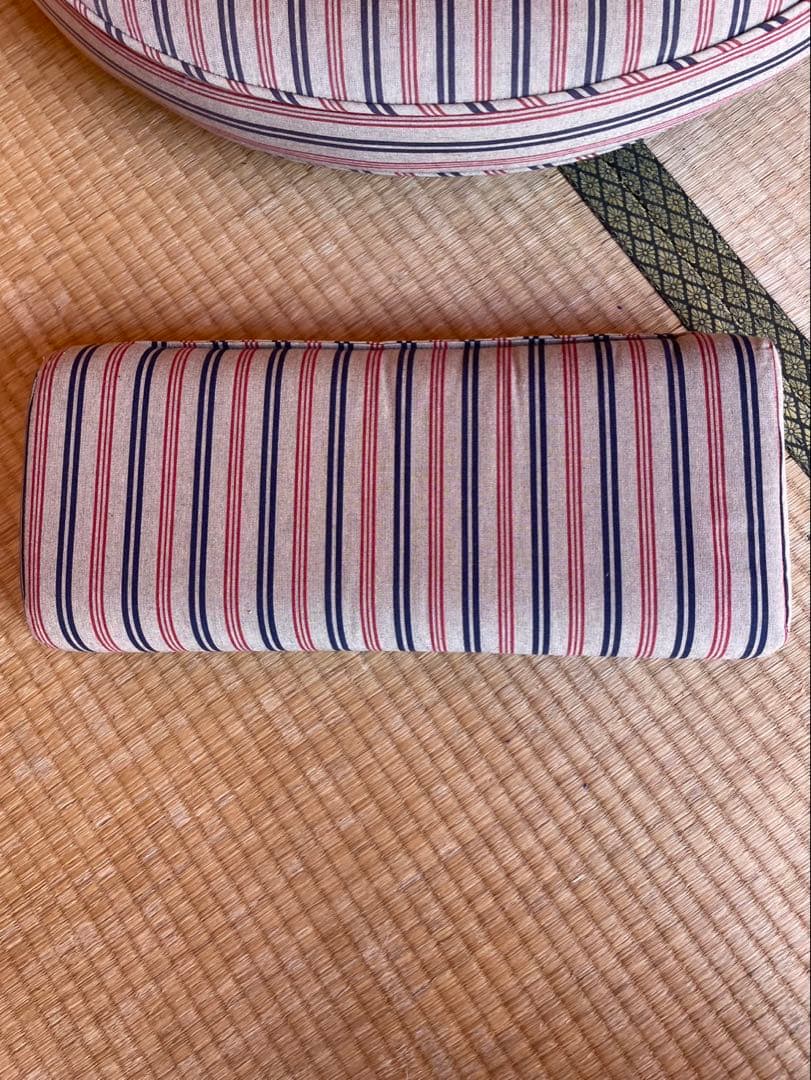 美品　中居木工　ストライプデザイン　木製座椅子