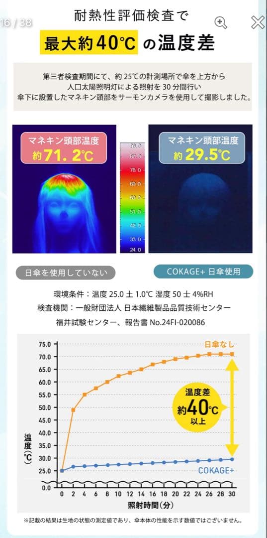 COKAGE+ACTIVE自動開閉55cm晴雨兼用 遮熱軽いPowderBlue