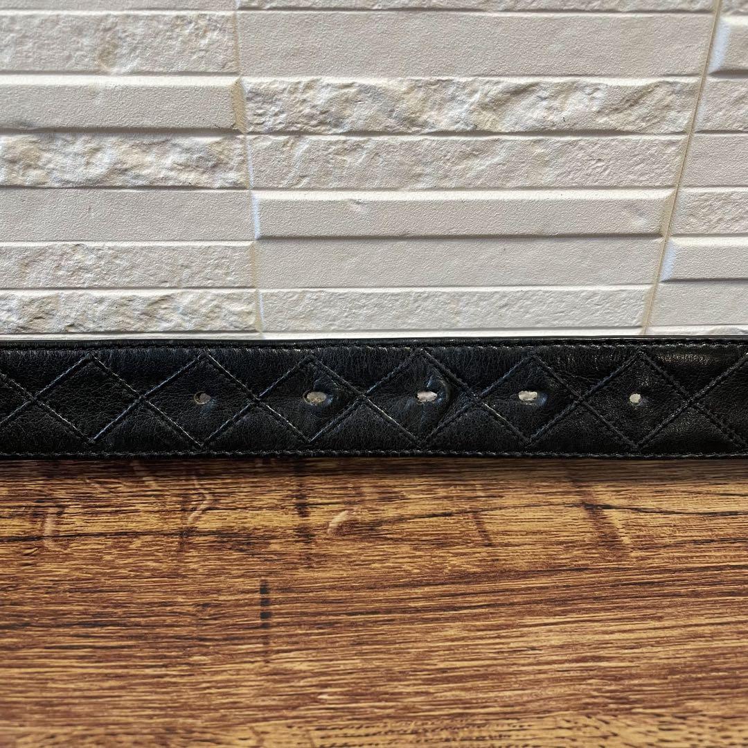 シャネル ビコローレ マトラッセ ココマーク バックル ベルト ブラック.