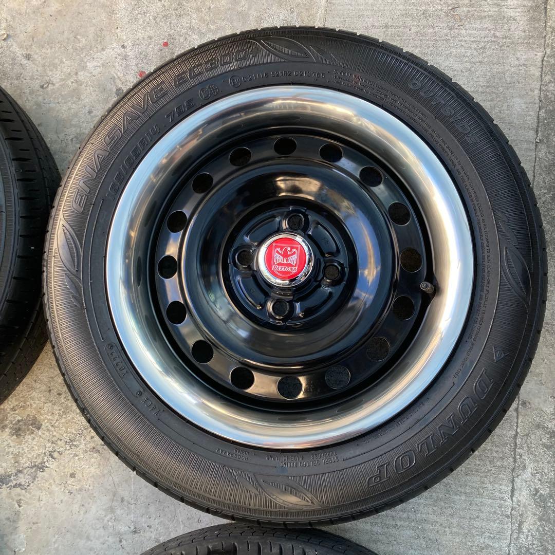 スチールホイール4本 ムーンアイズトリムリング デイトナ センターキャップセット