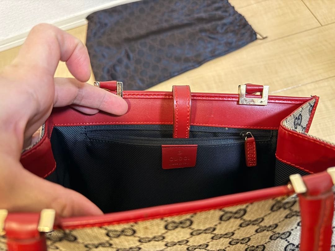 グッチ ハンドバッグ GGキャンバス/【中古】/美品/レディース