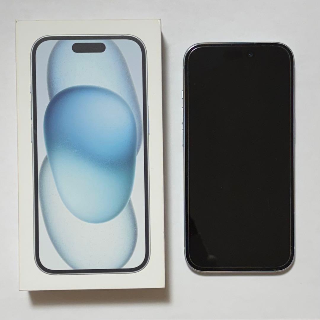 Apple iPhone 15 256G 青色 本体 SIMフリー ケーブル付き