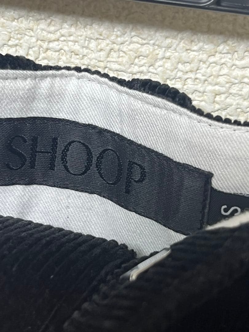 SHOOP プリーツコーデュロイバギーショーツ - ブラック