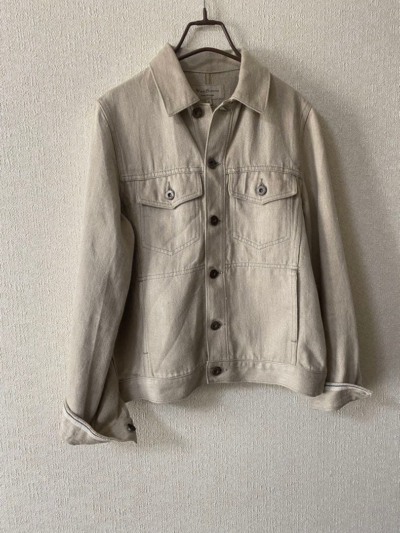 Vlas Blomme リネンデニムジャケット