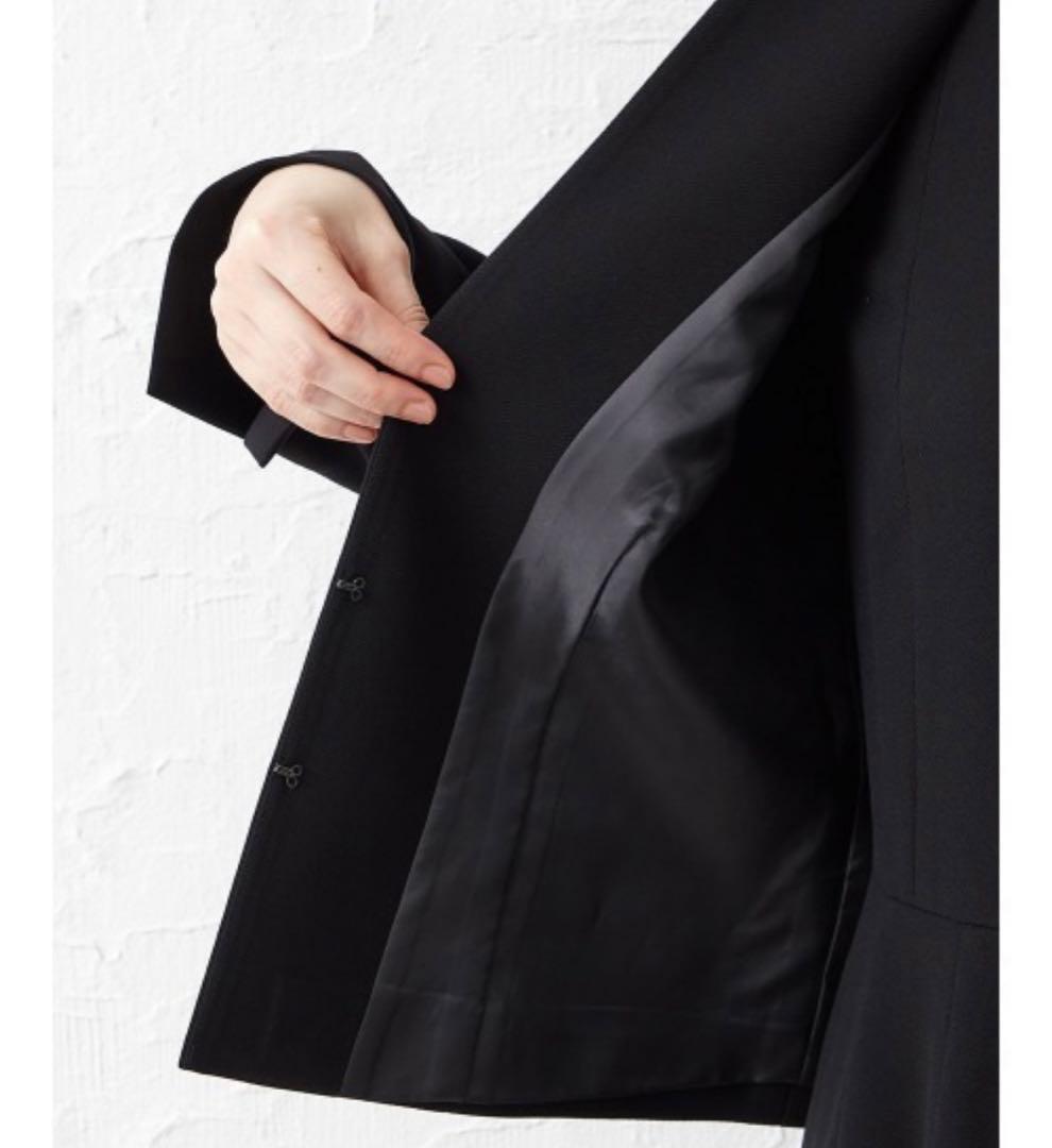 【喪服礼服】スタンドネックジャケット ウエストゴムワンピース ブラックフォーマル