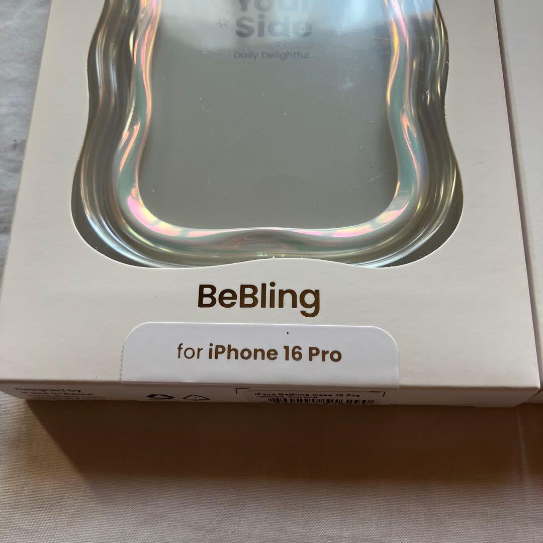 ホワイトオーロラiPhone16pro・リングセットiface BeBling