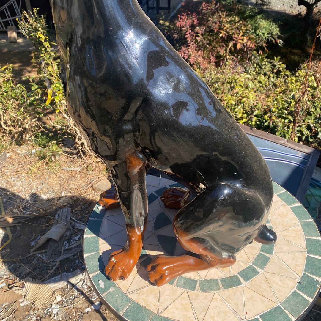 中古　樹脂製　ドーベルマン　置物　高さ83cm