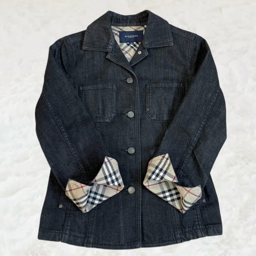 【美品】BURBERRY ノバチェック ブラック デニム ジャケット Gジャン