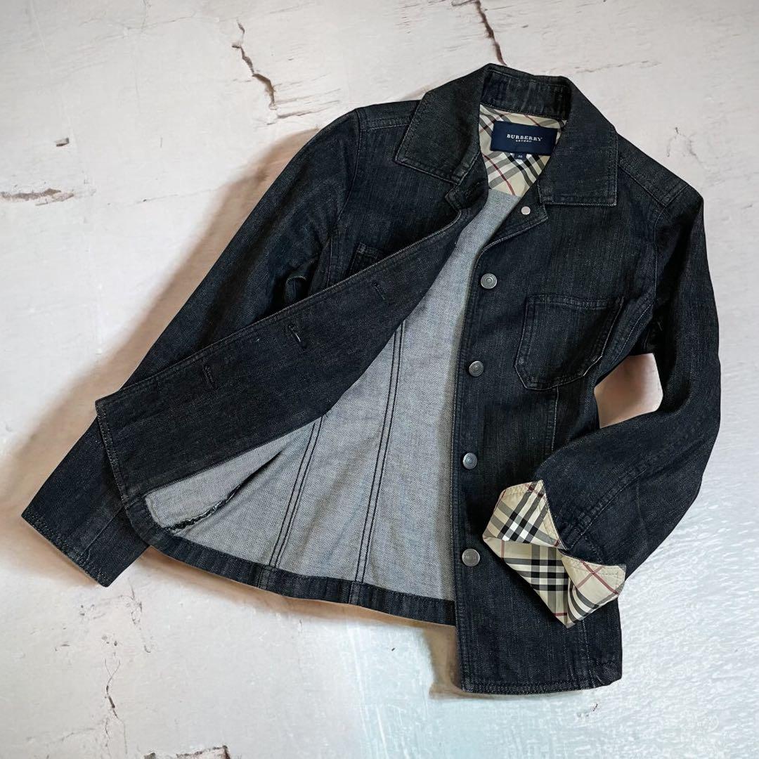 【美品】BURBERRY ノバチェック ブラック デニム ジャケット Gジャン
