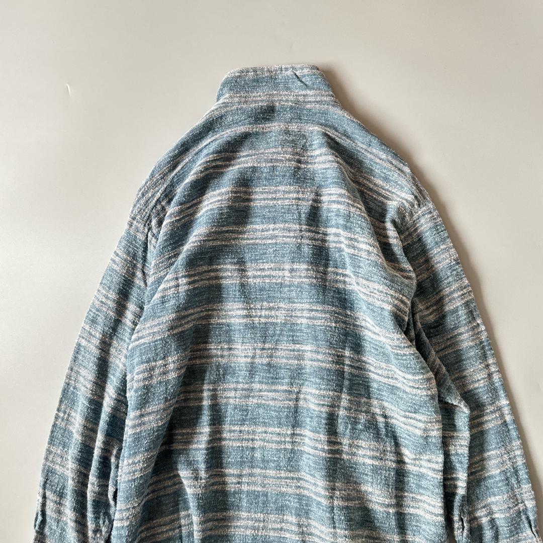 45R 長袖チュニック ブルー　トップス　ワンピース　コットン