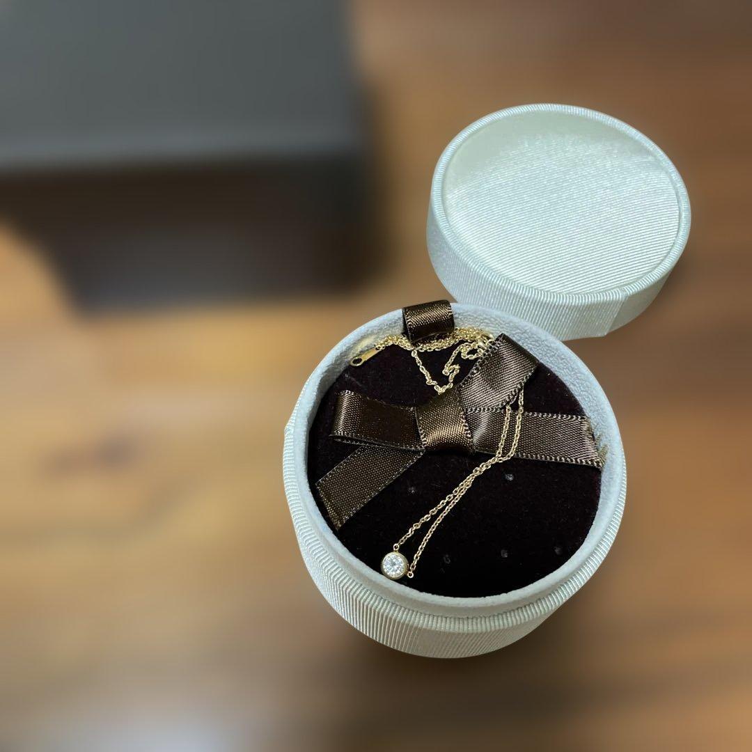 オレフィーチェ トゥワイスダイヤモンド 0.2ct k18 ゴールド ネックレス