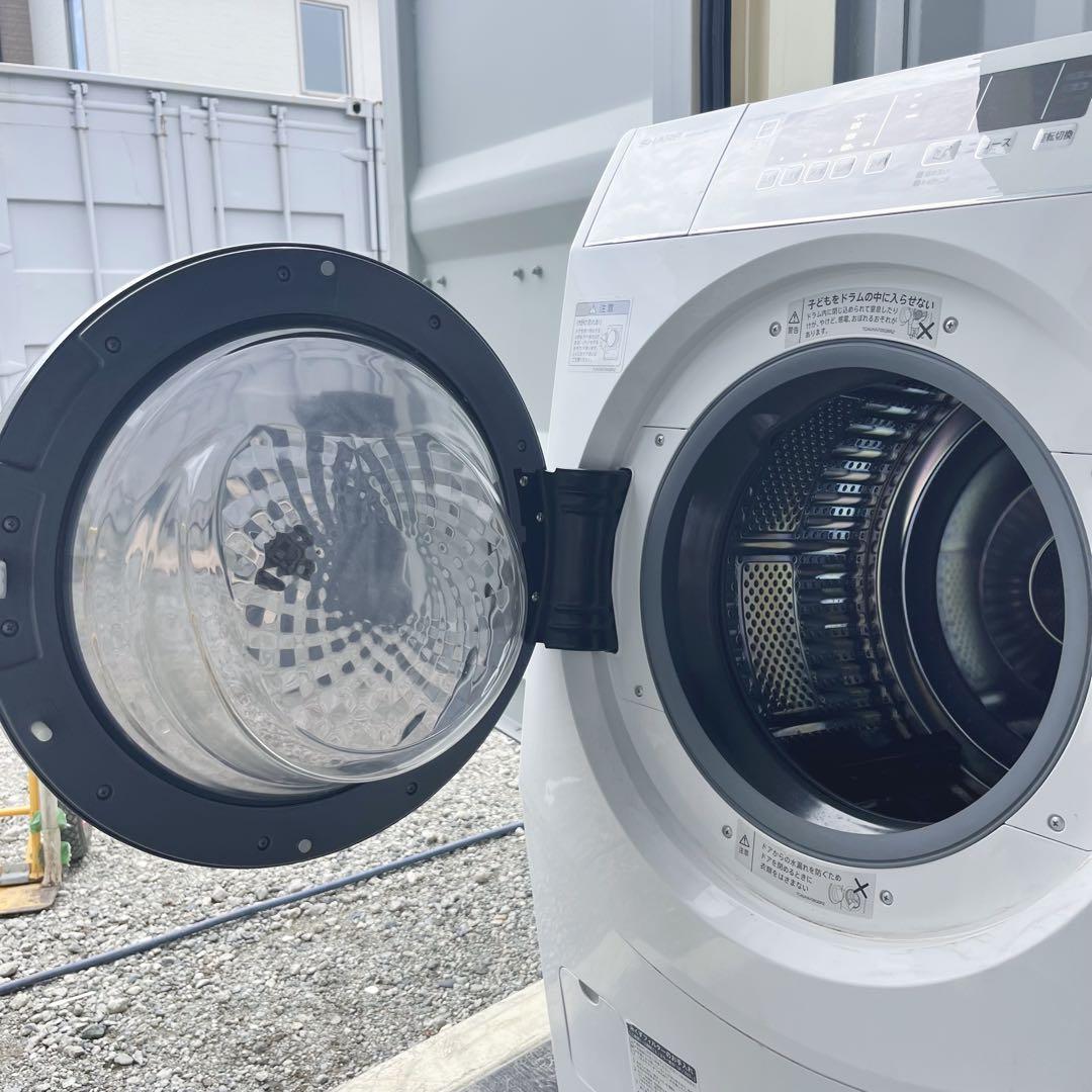 151取付無料！SHARP熱乾燥搭載2021年製おしゃれホワイトドラム式洗濯機！