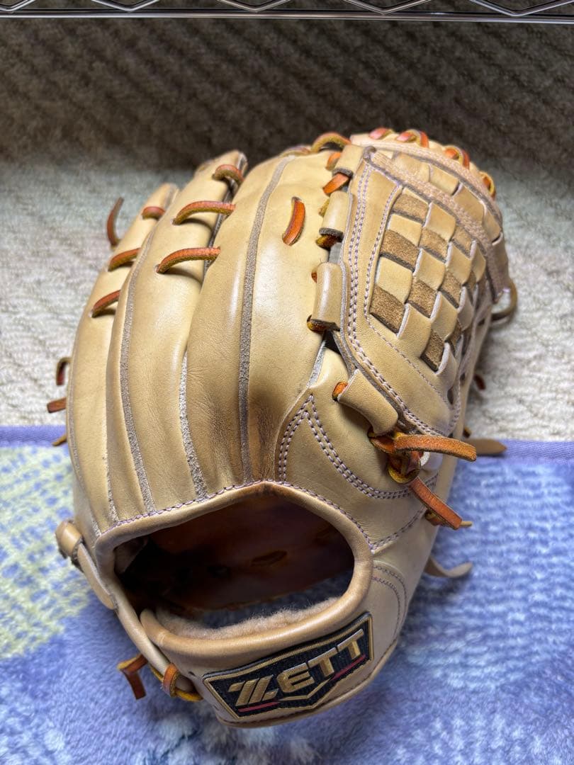 ZETT 硬式グローブ ベージュ 編み込み