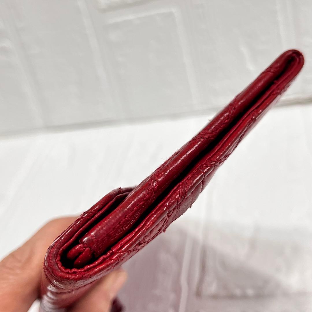 CHANEL ビコローレ　長財布　ダブルステッチ　レッド　ココマーク　レッド
