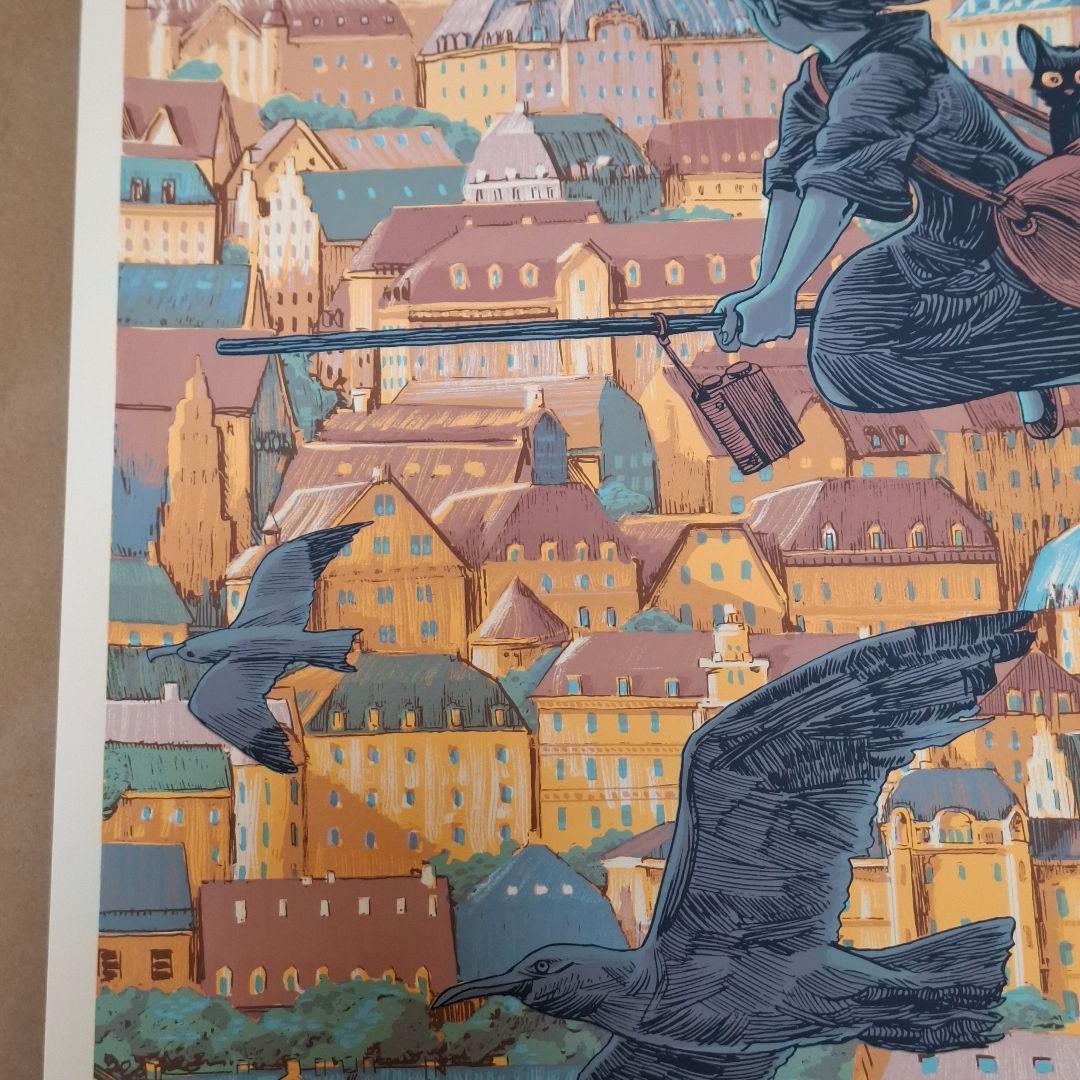 激レア 魔女の宅急便 キキ ジジ シルクスクリーン ポスター サイン入り ジブリ