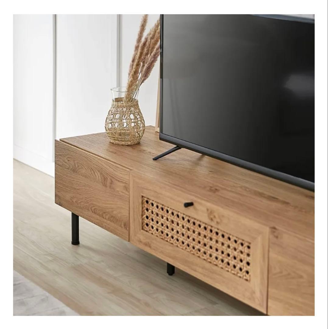 LOWYA ラタン調 ローテレビボード テレビ台 北欧風