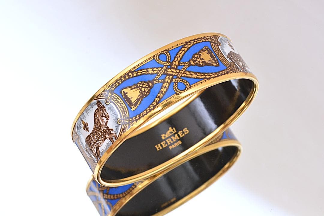 ☆美品☆HERMES エルメス　エマイユGM　バングル / 馬＆ロープ柄