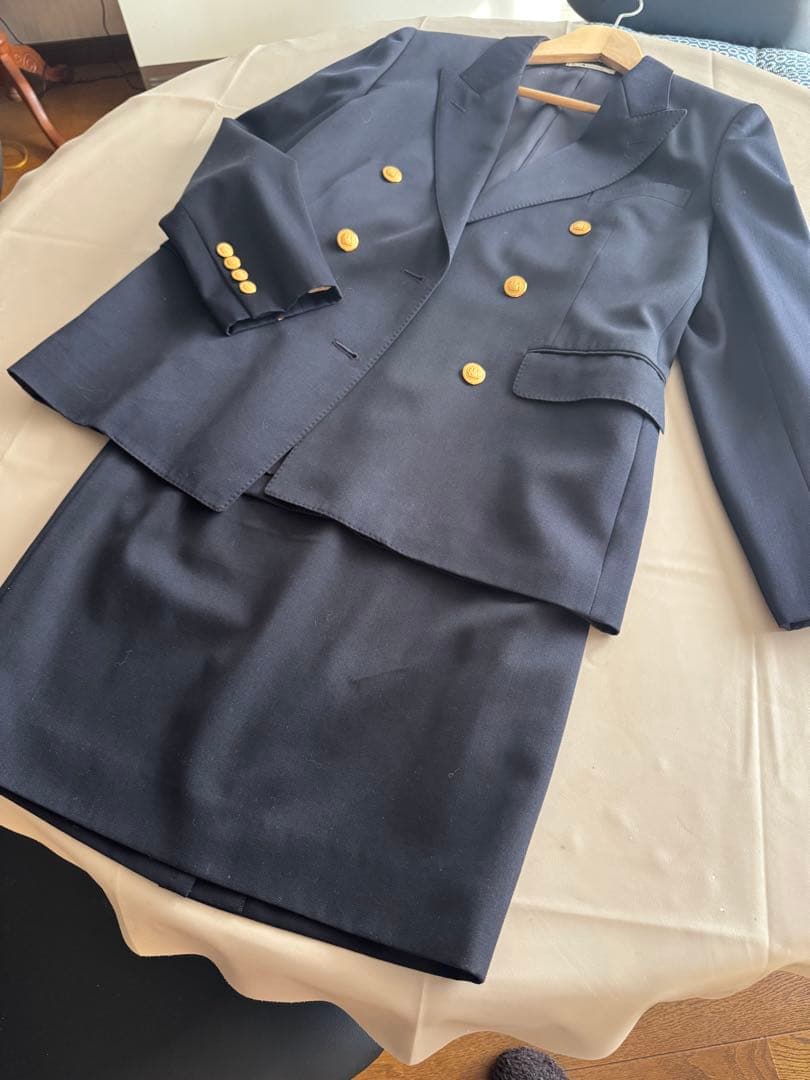 Aquascutum ９号ネイビー ダブルブレスト ブレザー上下