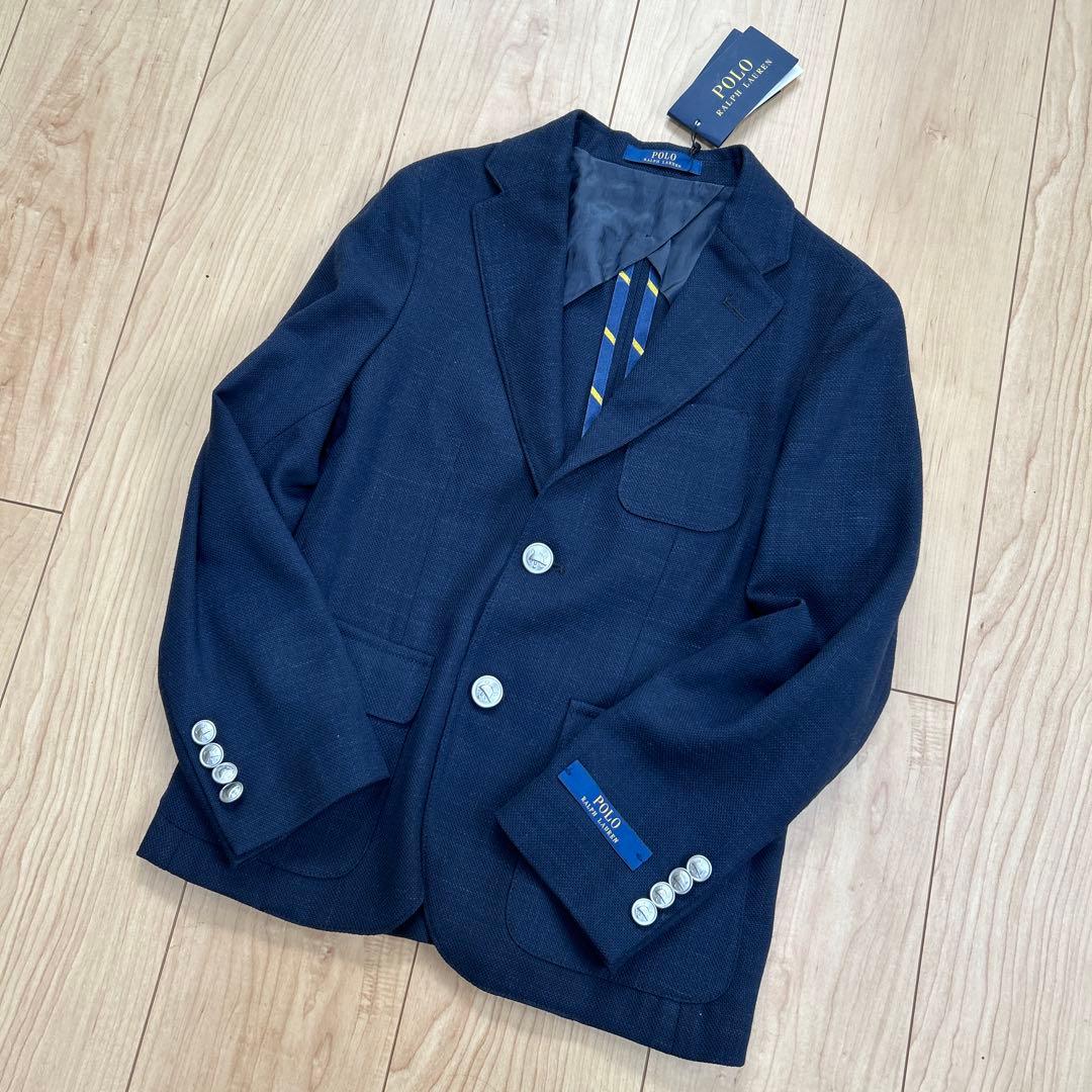 新品.未使用✨ラルフローレン　フォーマル　ブレザー　ロゴ　140 ネイビー
