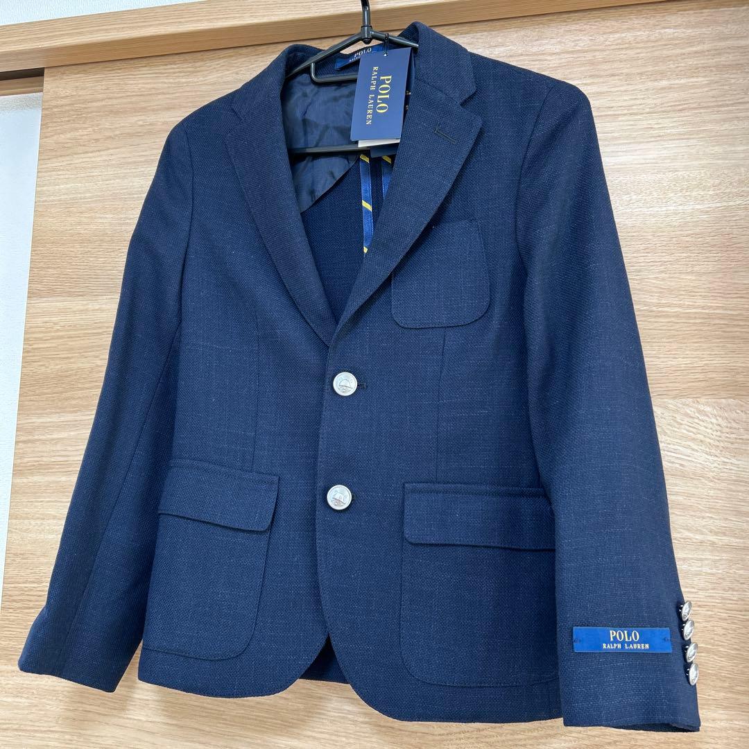 新品.未使用✨ラルフローレン　フォーマル　ブレザー　ロゴ　140 ネイビー