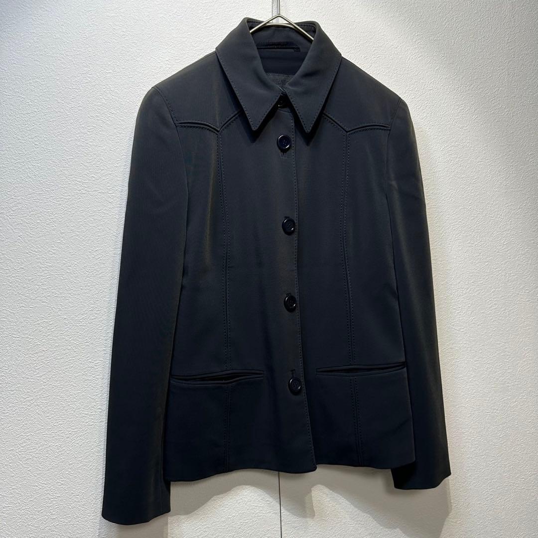 希少 PRADA MILANO 上質 ステッチ 変形 デザイン ジャケット 38