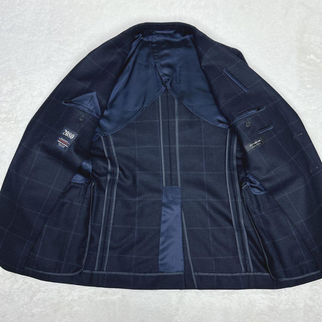 ✨美品✨ 麻布テーラー スリーピース ネイビー チェック S〜M相当